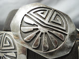 Intricate Vintage Hopi Native American Navajo Sterling Silver Geomtric Concho Belt Old-Nativo Arts
