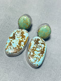 Enchanting Vintage Native American Navajo Royston And 8 Turquoise Sterling Silver Earrings-Nativo Arts
