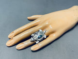 Gasp! Completely Handmade Native American Navajo Turquoise Sterling Silver Toad Ring-Nativo Arts