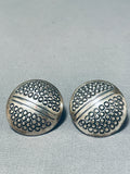 Orville Tsinnie Authentic Vintage Native American Navajo Sterling Silver Earrings-Nativo Arts