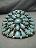 Marvelous Vintage Native American Navajo Large Turquoise Rex Tso Sterling Silver Ring-Nativo Arts