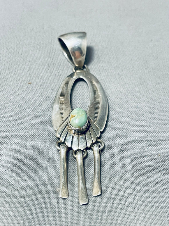 Remarkable Vintage Native American Navajo Royston Turquoise Sterling Silver Pendant-Nativo Arts