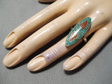 Expressive Vintage Navajo Turquoise Sterling Silver Ring Native American Old-Nativo Arts