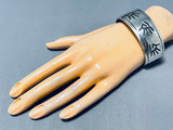 Fabulous Open Hand Vintage Native American Navajo Sterling Silver Bracelet-Nativo Arts