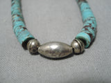 Wonderful Vintage Native American Navajo Green Turquoise Sterling Silver Necklace-Nativo Arts