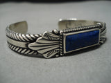 Exquisite Vintage Zuni Native American Lapis Sterling Silver Bracelet-Nativo Arts