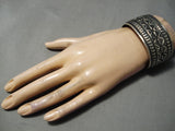 Important Sunny Reeves Silver Genius Sterling Navajo Native American Bracelet-Nativo Arts