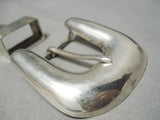 Very Important Vintage Native American Navajo Harvey Begay Sterling Silver Buckle Ranger Set-Nativo Arts
