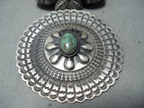 Signed Navajo Royston Turquoise Sterling Silver Necklace Native American-Nativo Arts
