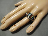 Rare Vintage Native American Navajo Charles Loloma Apprentice Turquoise Sterling Silver Ring-Nativo Arts