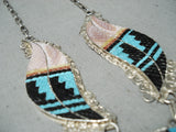 Astonishing Vintage Native American Zuni Turquoise Sterling Silver Necklace & Earring Set Old-Nativo Arts