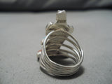 Fabulous Vintage Zuni Native American Easter Blue Turquoise Sterling Silver Ring-Nativo Arts