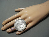 Colossal Coin Sterling Silver Stamped Ring-Nativo Arts