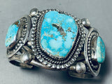 Mind Blowing Vintage Native American Navajo Carico Lake Turquoise Sterling Silver Bracelet-Nativo Arts