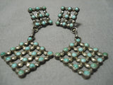 Fabulous Vintage Navajo Turquoise Sterling Silver Native American Earrings-Nativo Arts