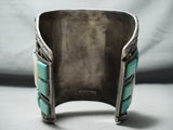 300 Gram Best Vintage Native American Zuni Bird Turquoise Inlay Sterling Silver Bracelet-Nativo Arts