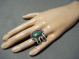 Huge Vintage Native American Navajo Royston Turquoise Sterling Silver Ring-Nativo Arts