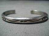 Phenomenal Vintage Navajo Native American Sterling Silver Bracelet Old-Nativo Arts