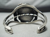 Detailed Rare Turquoise Vintage Native American Navajo Sterling Silver Bracelet Old-Nativo Arts