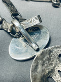 Native American One Of The Best Santo Domingo Carico Lake Turquoise Sterling Silver Necklace-Nativo Arts
