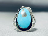 Marvelous Vintage Native American Navajo Kingman Turquoise Sterling Silver Ring-Nativo Arts