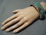 Custom Navajo Native American 8 Turquoise Sterling Silver Bracelet-Nativo Arts