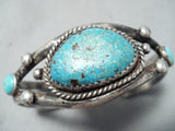 Expressive Vintage Native American Navajo Turquoise Sterling Silver Bracelet Old-Nativo Arts