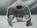 Colossal Spider Native American Navajo Coiled Turquoise Lapis Sterling Silver Bracelet-Nativo Arts