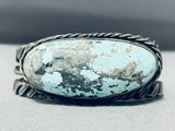 One Of Best Vintage Native American Navajo Coiled Protruding Turquoise Sterling Silver Bracelet-Nativo Arts