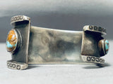 Bisbee & Blue Thunder Vintage Native American Navajo Turquoise Sterling Silver Hvy Bracelet-Nativo Arts