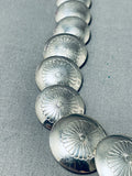 Extraordinary Native American Navajo Sterling Silver Basket Bead Concho Necklace-Nativo Arts