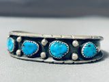 Beautiful Vintage Native American Navajo Morenci Turquoise Sterling Silver Bracelet-Nativo Arts