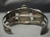 Heavy Thick Vintage Native American Navajo Carico Lake Turquoise Sterling Silver Bracelet Old-Nativo Arts