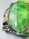 The Best Vintage Native American Navajo Jade Sterling Silver Huge Bracelet-Nativo Arts