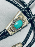 Childs Kid Vintage Native American Navajo Bab Turquoise Sterling Silver Bolo Tie-Nativo Arts