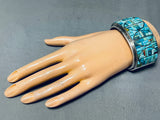 One Of The Most Intricate Ever Vintage Native American Navajo Turquoise Sterling Silver Bracelet-Nativo Arts