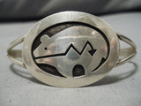 Detailed!! Vintage Native American Navajo Virg Reeder Bear Sterling Silver Bracelet-Nativo Arts