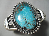 Famous Female Artist Native American Navajo Jeanette Dale Red Mountain Turquoise Silver Bracelet-Nativo Arts