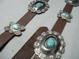 Carico Lake Turquoise Vintage Native American Navajo Sterling Silver Concho Belt Old-Nativo Arts