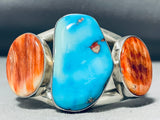 Jer Platero Vintage Native American Navajo Sky Turquoise Shell Sterling Silver Bracelet-Nativo Arts