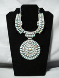 One Of Biggest Best Vintage Native American Navajo Royston Turquoise Sterling Silver Necklace-Nativo Arts