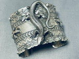 Colossal Gecko Native American Sterling Silver Bracelet Cuff-Nativo Arts