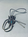 Native American Huge Southwest Kachina Vintage Turquoise Sterling Silver Bolo Tie-Nativo Arts