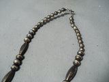 Fantastic Vintage Native American Navajo Morenci Turquoise Sterling Silver Necklace Old-Nativo Arts