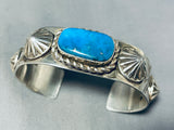 One Of The Largest Shells Vintage Native American Navajo Turquoise Sterling Silver Bracelet-Nativo Arts