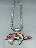 Important Inlay Master Vintage Native American Navajo Turquoise Sterling Silver Necklace-Nativo Arts