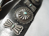 Very Old Heavy Vintage Native American Navajo Turquoise Sterling Silver Concho Belt Old-Nativo Arts