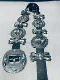 Early Vintage Native American Navajo Turquoise Sterling Silver Concho Belt Old-Nativo Arts