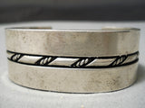 Thick Heavy Vintage Native American Navajo 100 Gram Sterling Silver Coiled Bracelet Old-Nativo Arts