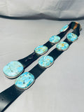 Native American 672 Gram Turquoise Slab Sterling Silver Signed Concho Belt-Nativo Arts